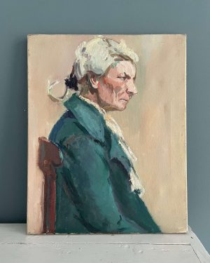 Tableau ancien, portrait d'un ancêtre