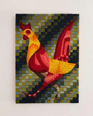 Tapisserie DMC, coq en laine