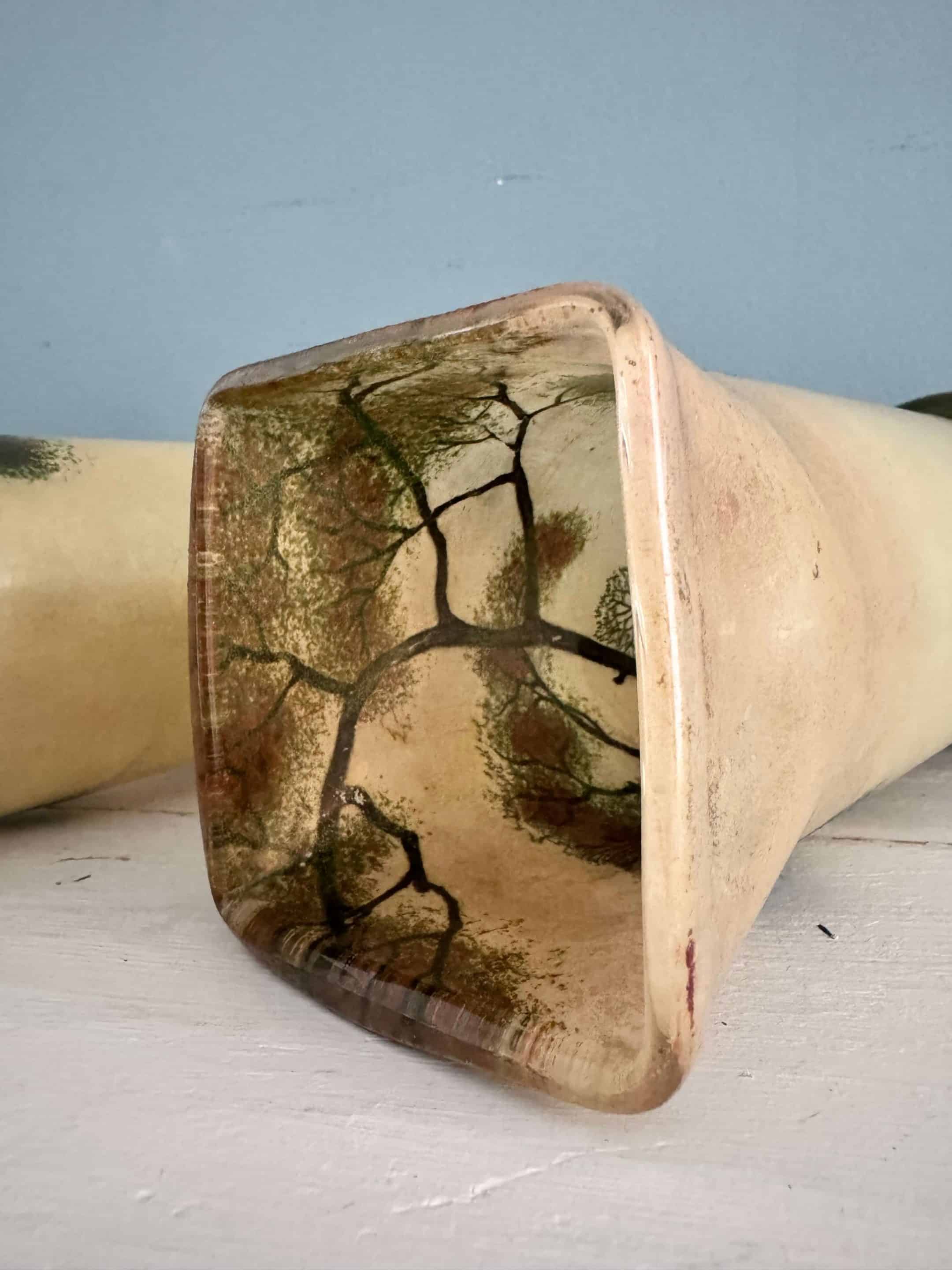 Deux vases émaillés Legras Art Nouveau