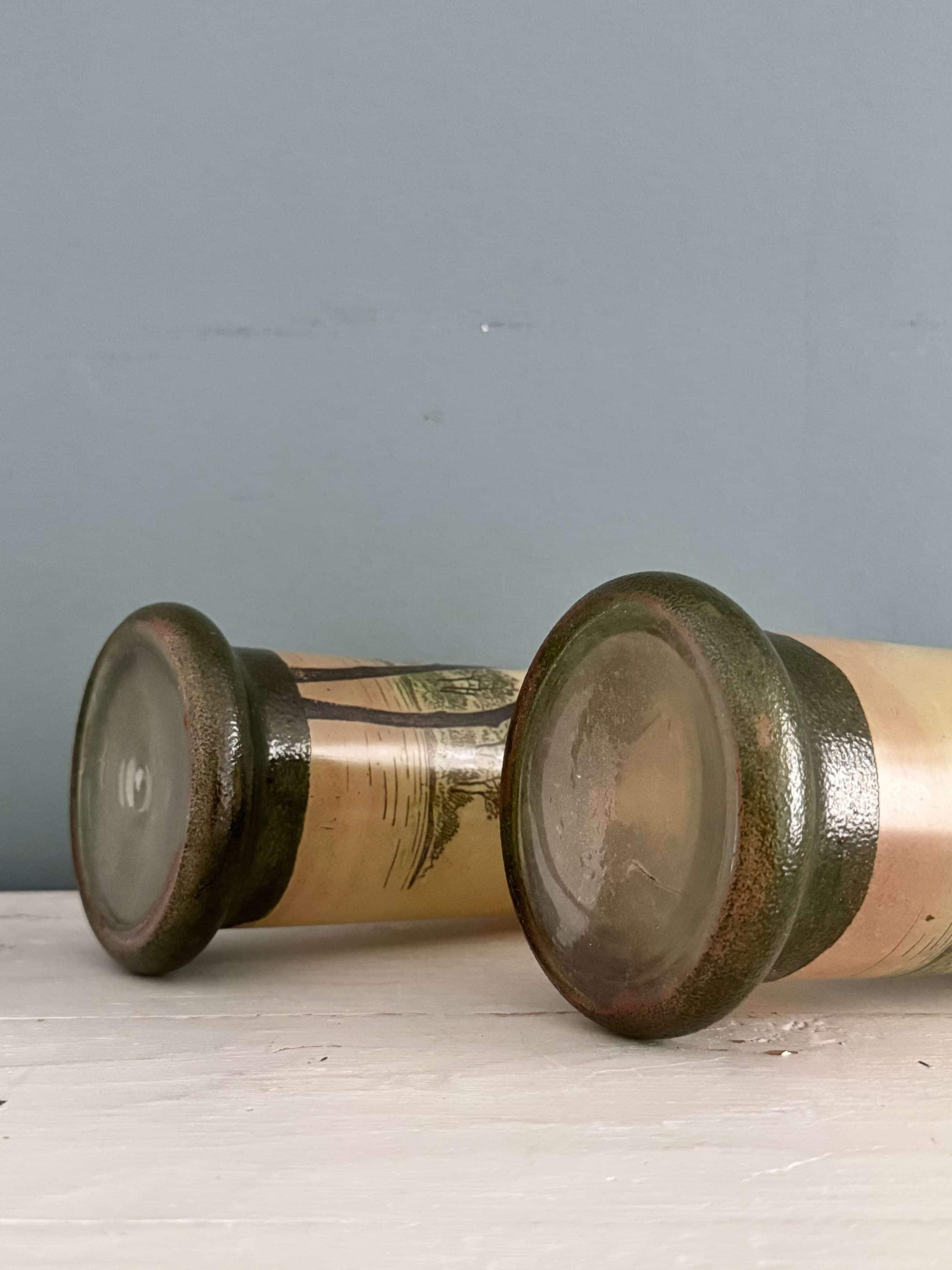 Deux vases émaillés Legras Art Nouveau