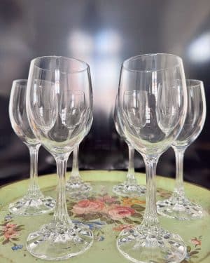 6 verres à vin en cristal