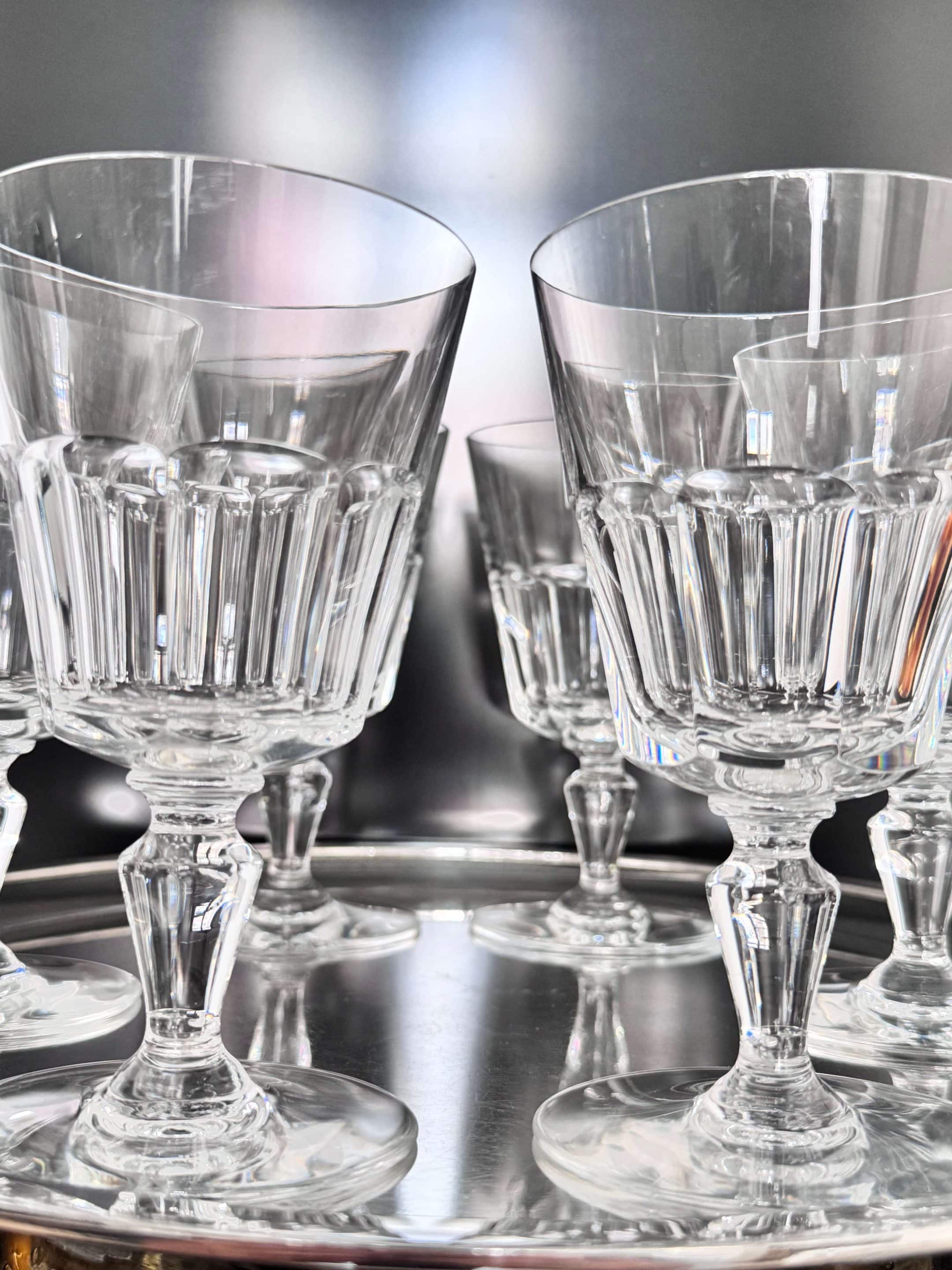 6 verres à eau en cristal Baccarat