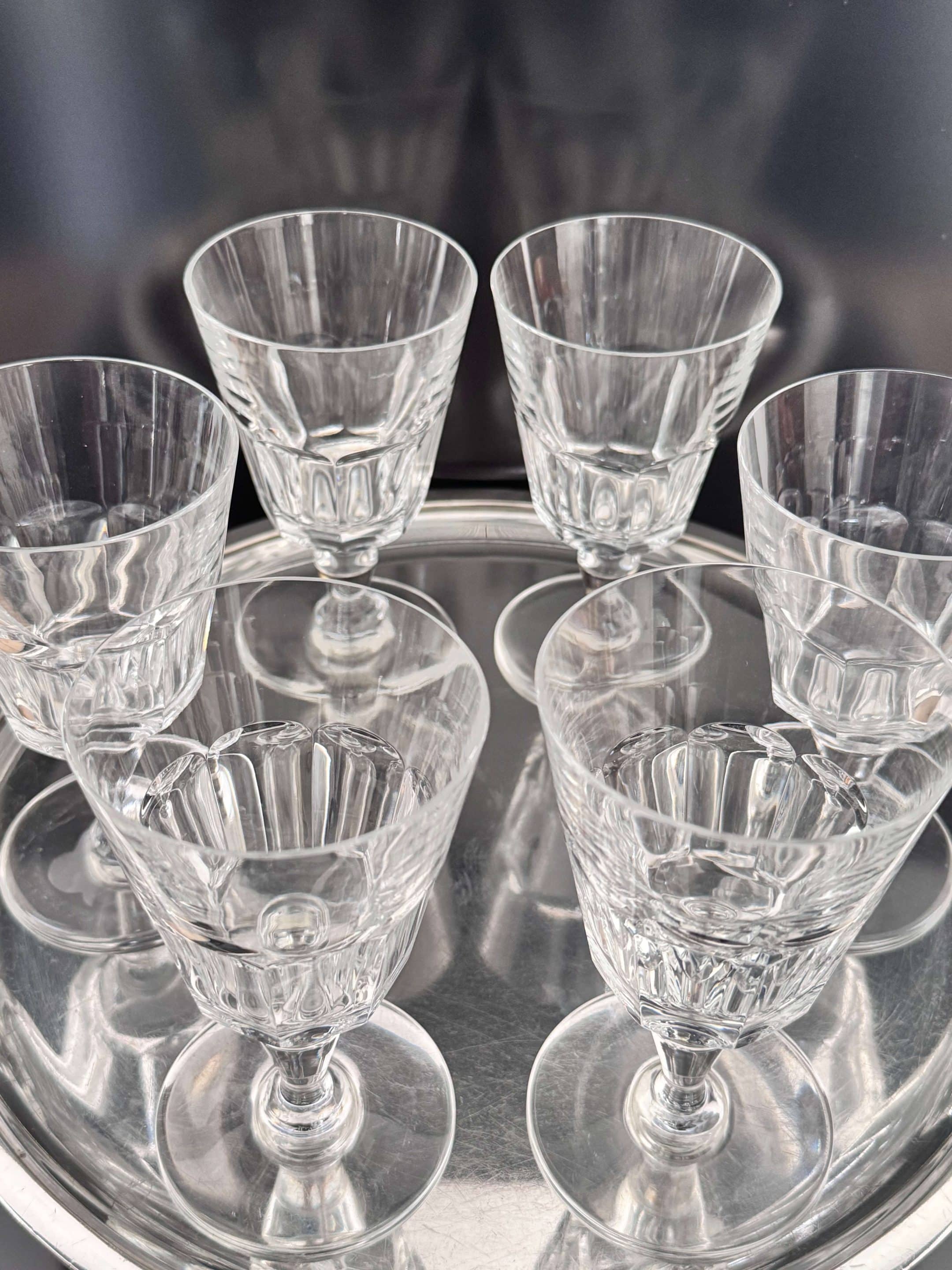 6 verres à eau en cristal Baccarat