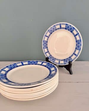 9 assiettes à dessert vintage en faïence de Badonviller