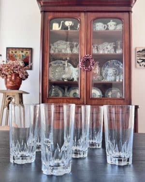 6 verres à jus en cristal