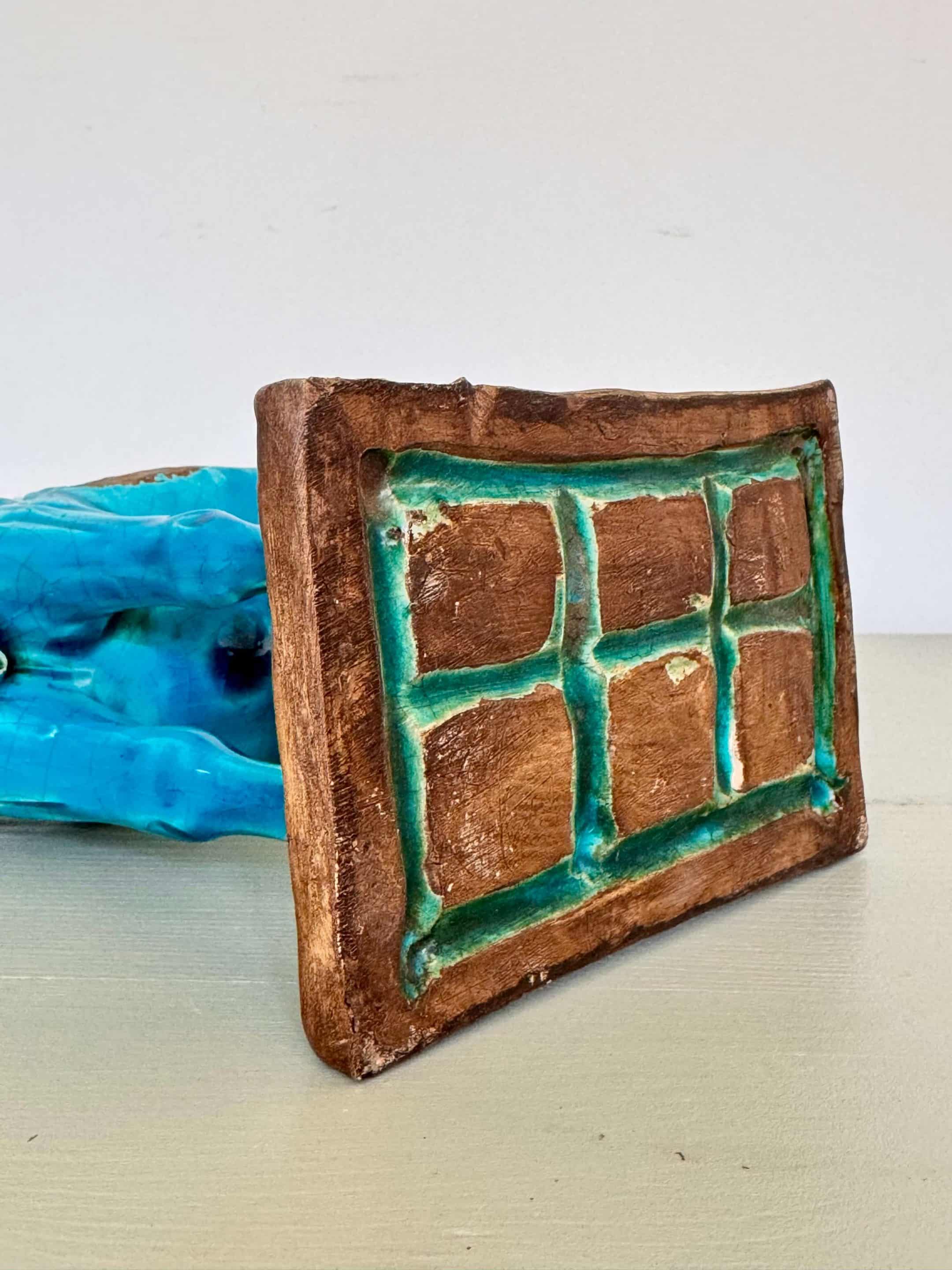 Sculpture cheval Tang Ugo Zaccagnini, émail bleu turquoise