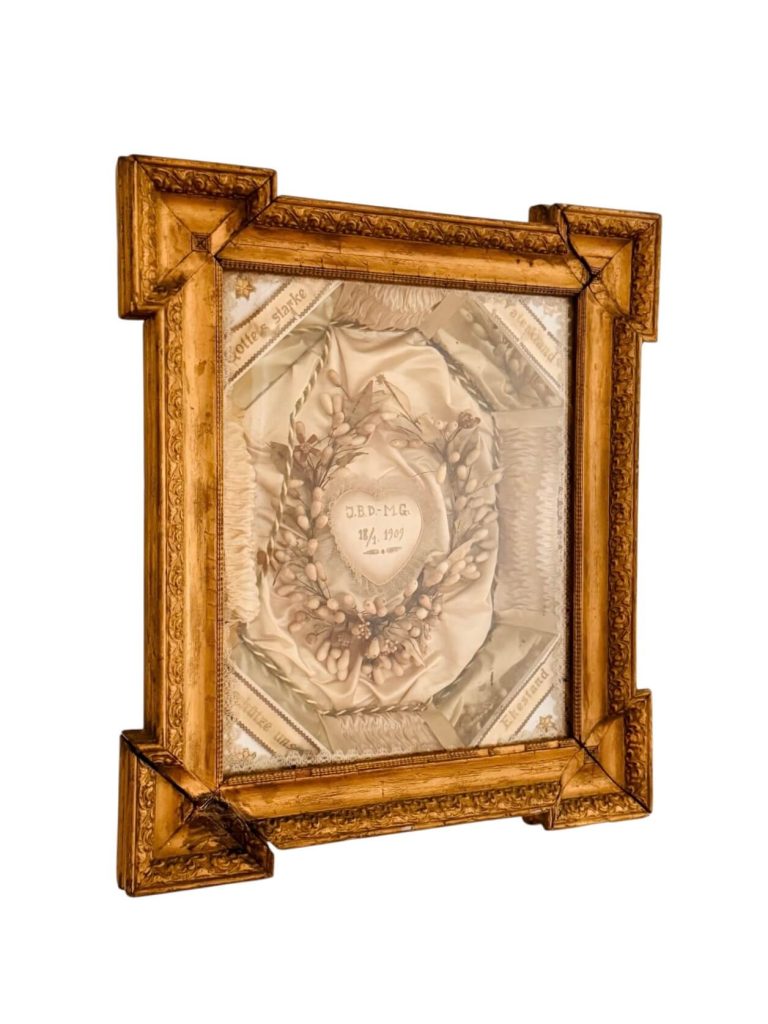 Couronne De Mariée Vintage 1900 – Grains Blancs Et Feuilles, Occasion En Bon état, Style Classique