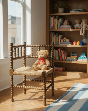 Chaise de coin en paille