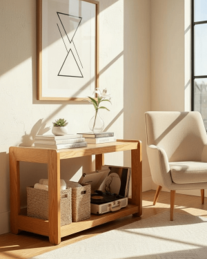 Table basse vintage en pin massif