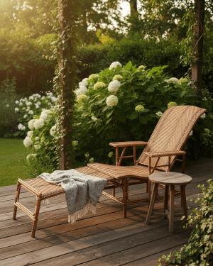Chaise longue 1900 en osier