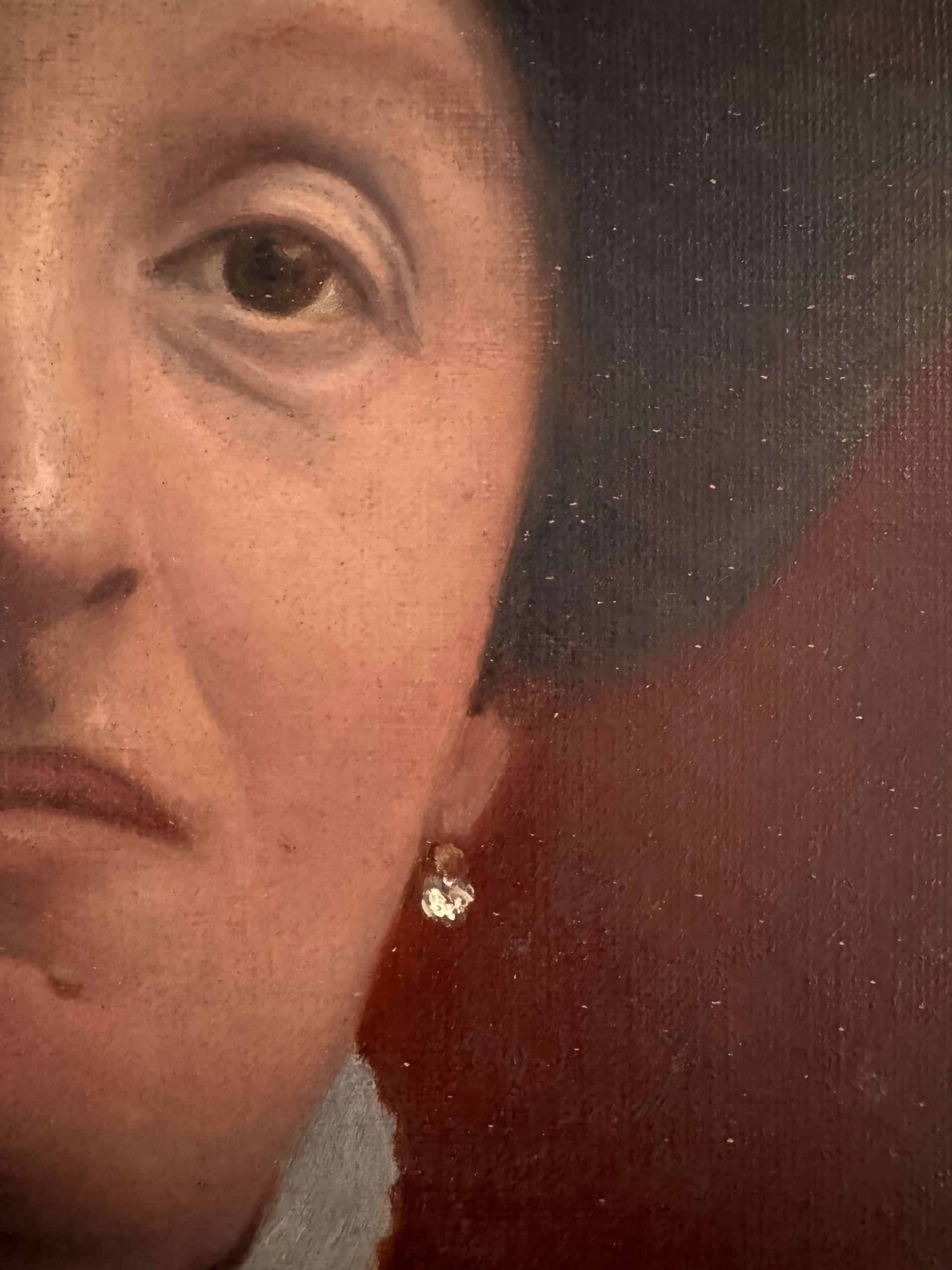 Portrait d'une femme, huile sur toile début XXème