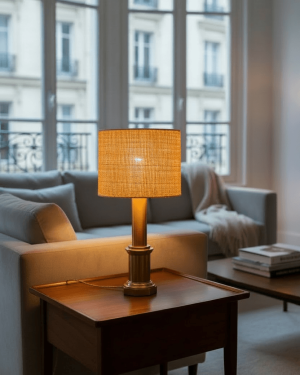 Lampe colonne ancienne en laiton