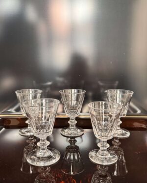5 verres à vin en cristal 1900, modèle Caton