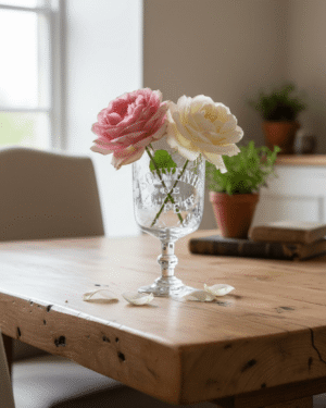 Verre sur pied XIXème "Souvenir de la fête"