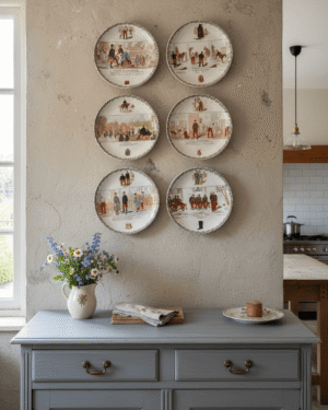 6 assiettes humoristiques XIXème en faïence Choisy Le Roi