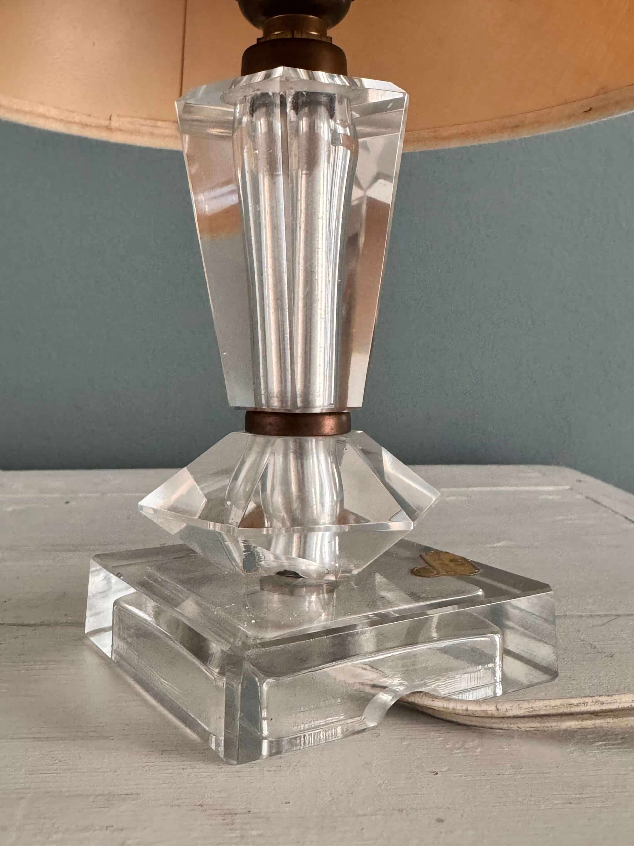 Lampe à poser en cristal taillé, circa 1950