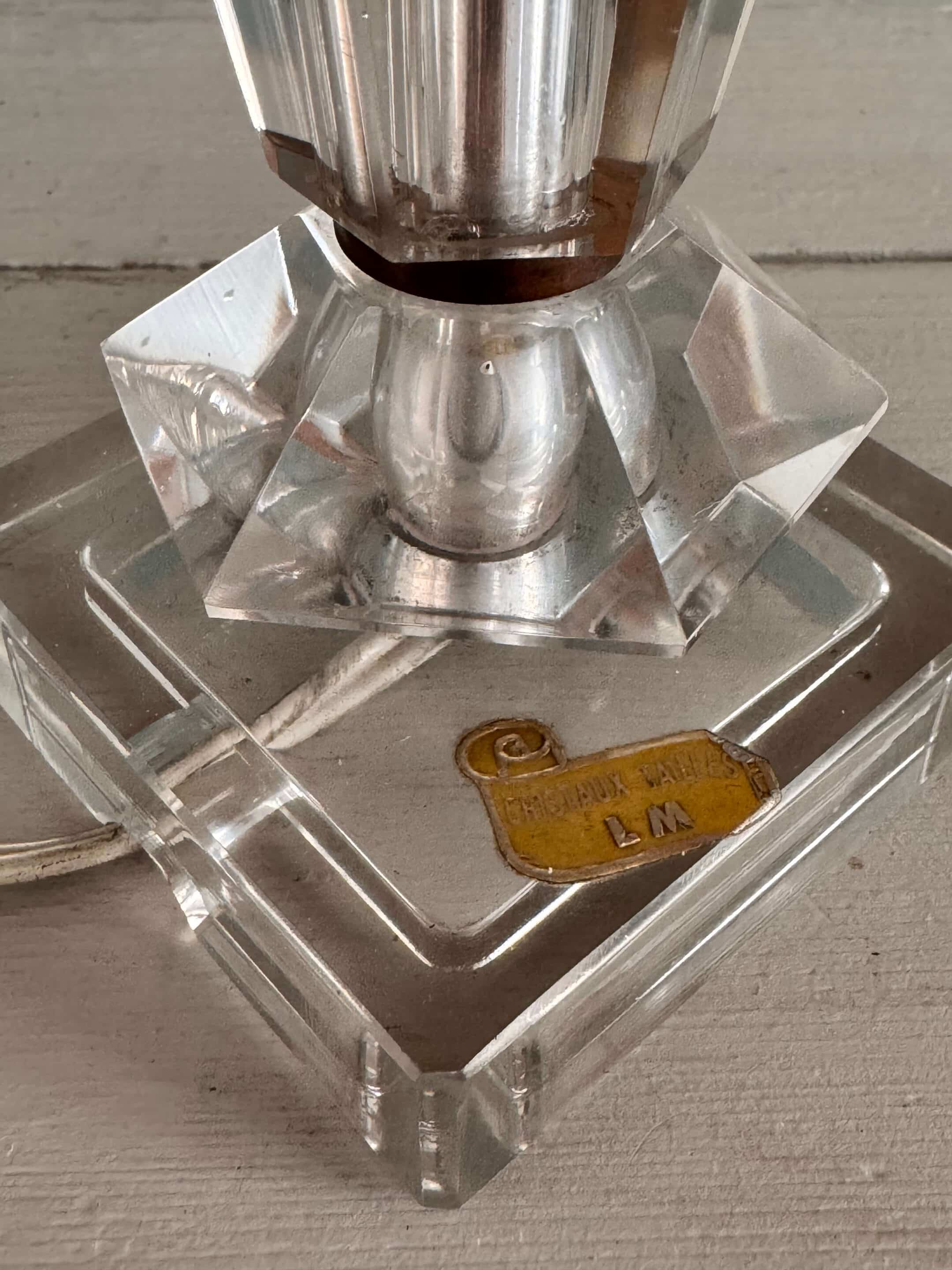 Lampe à poser en cristal taillé, circa 1950