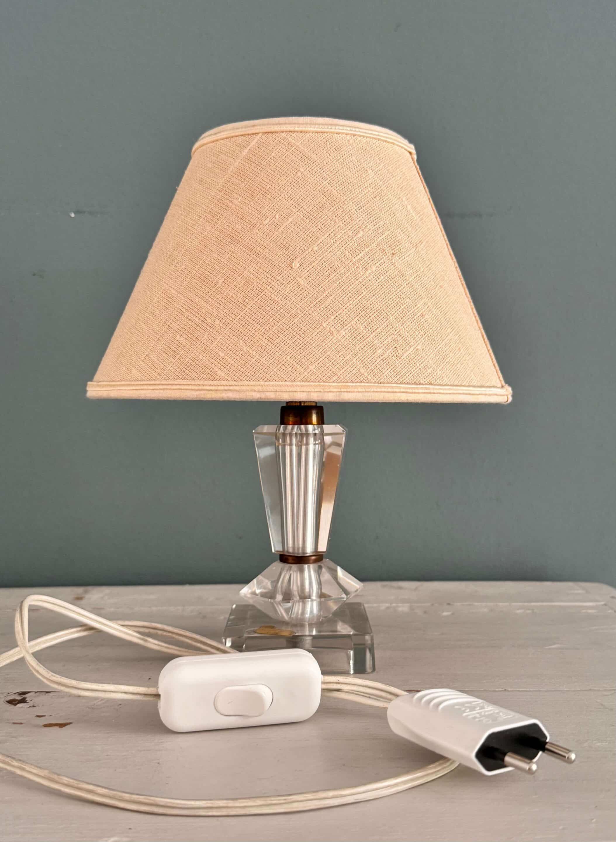 Lampe à poser en cristal taillé, circa 1950