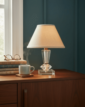Lampe à poser en cristal taillé, circa 1950