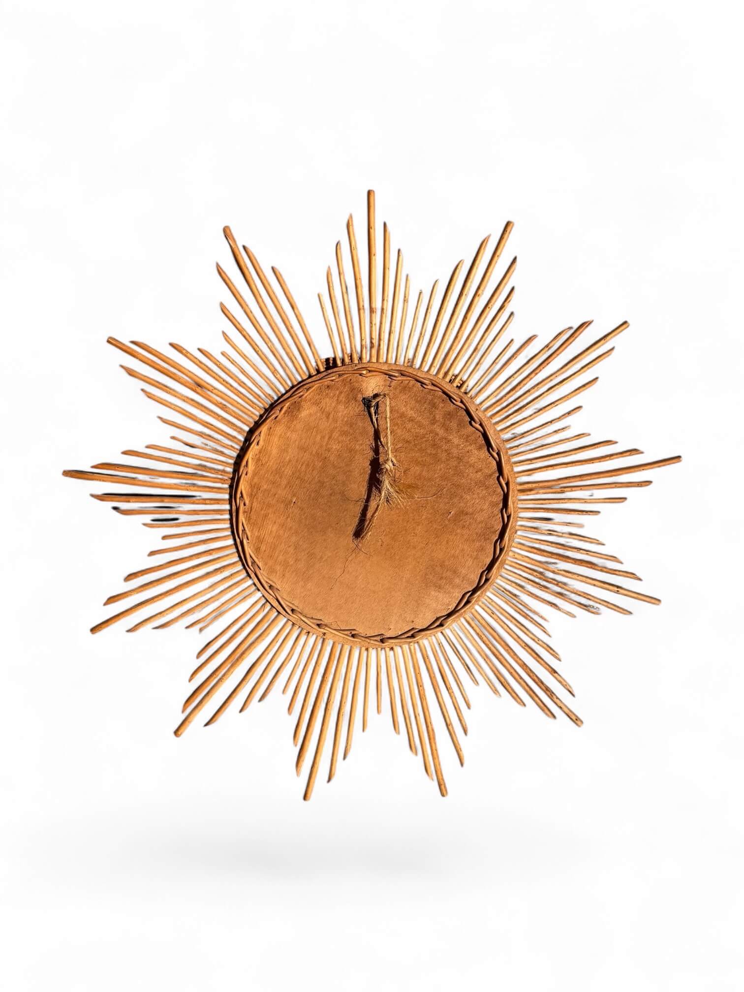 Miroir soleil en rotin