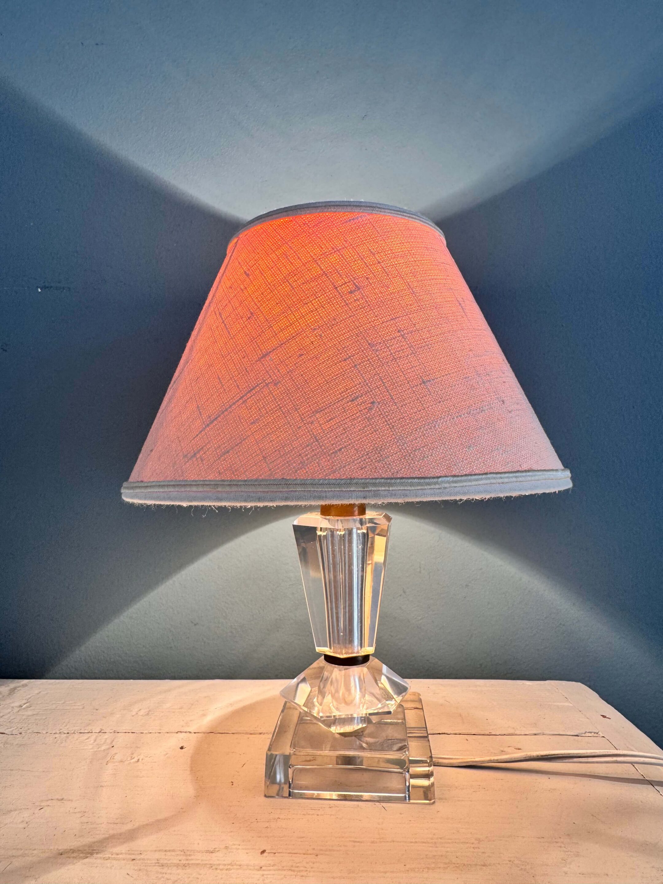 Lampe à poser en cristal taillé, circa 1950