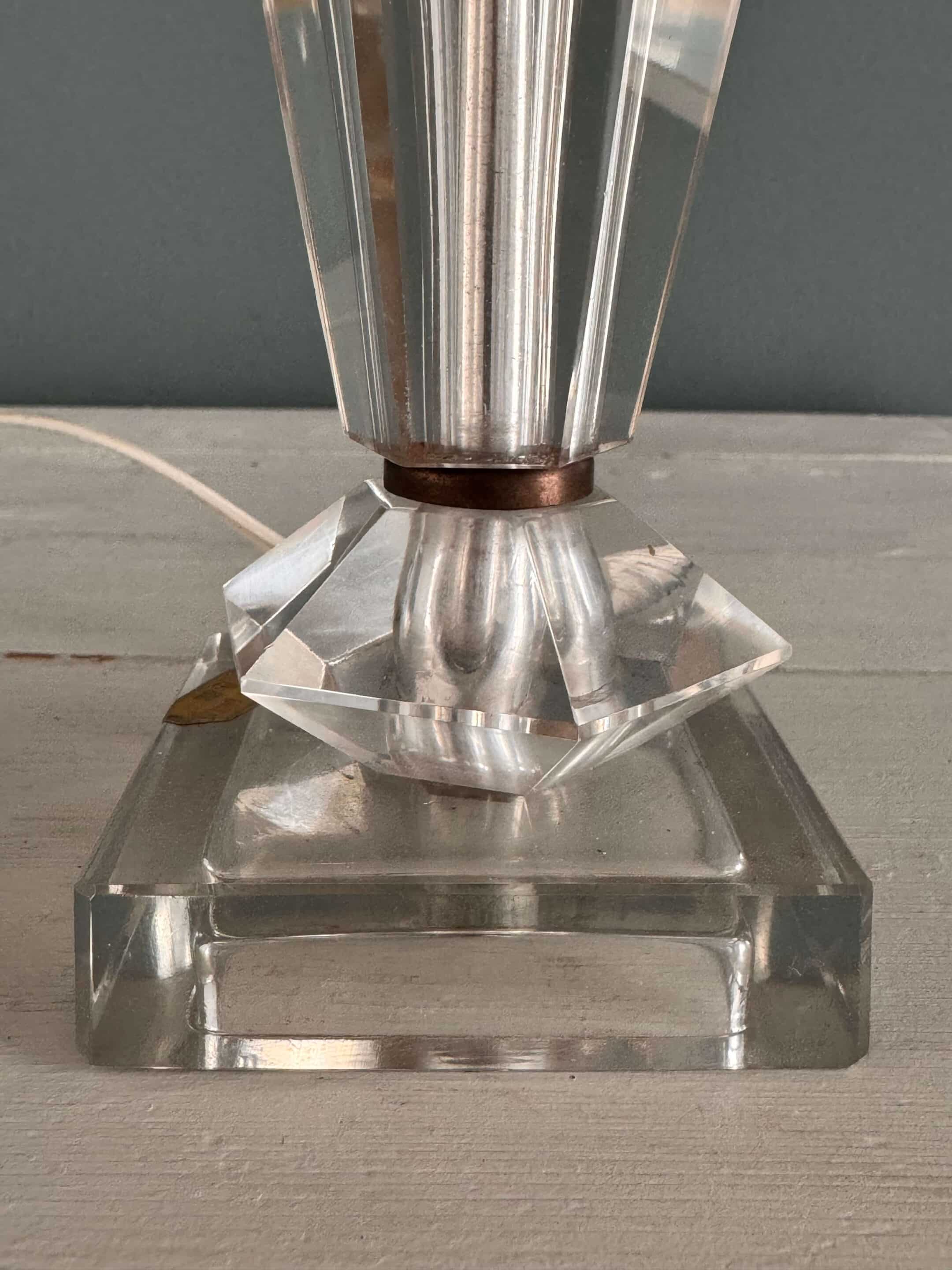 Lampe à poser en cristal taillé, circa 1950