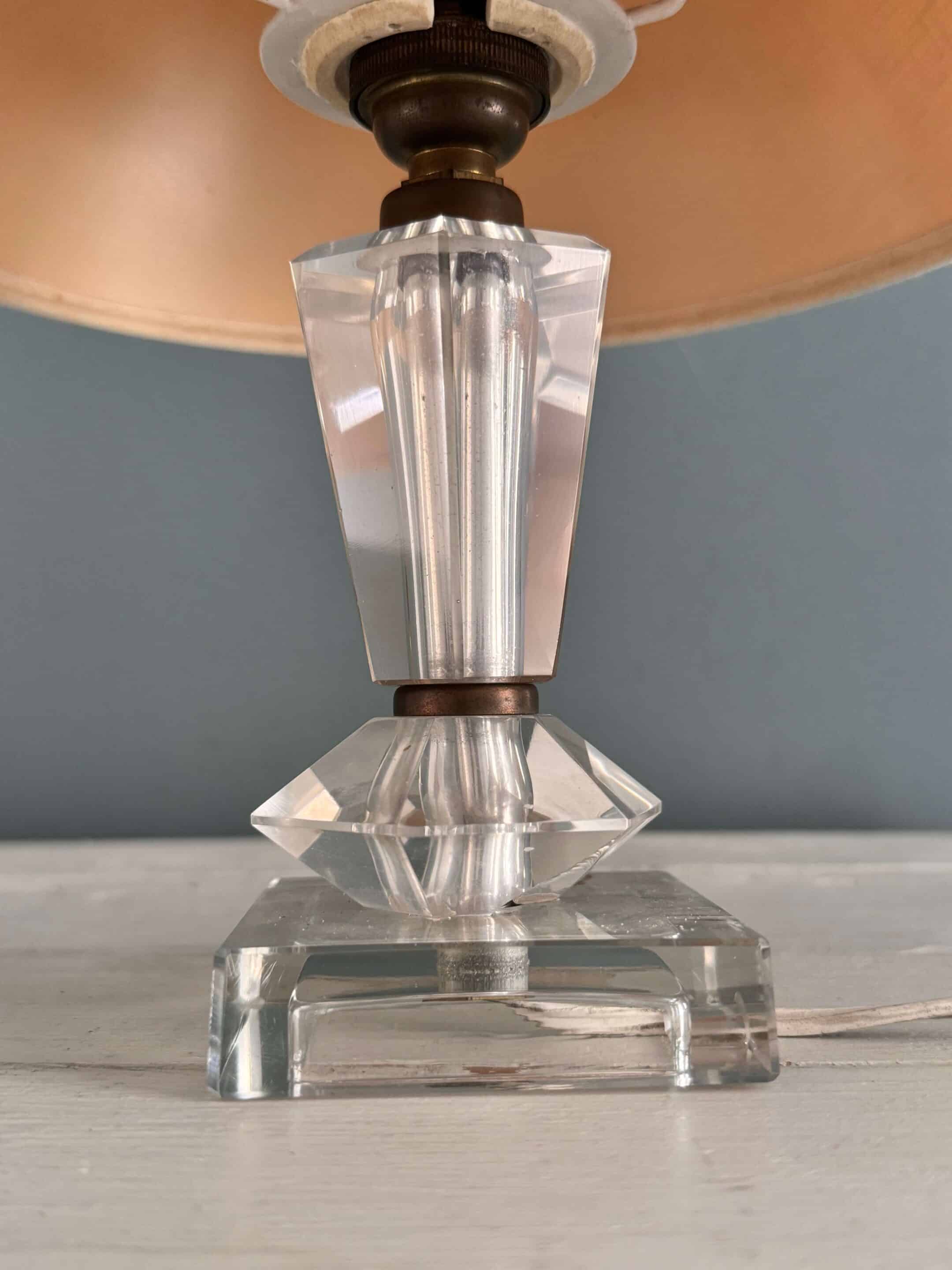 Lampe à poser en cristal taillé, circa 1950