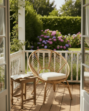 Fauteuil vintage en rotin