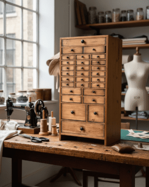 Petit meuble ancien, layette d'horloger