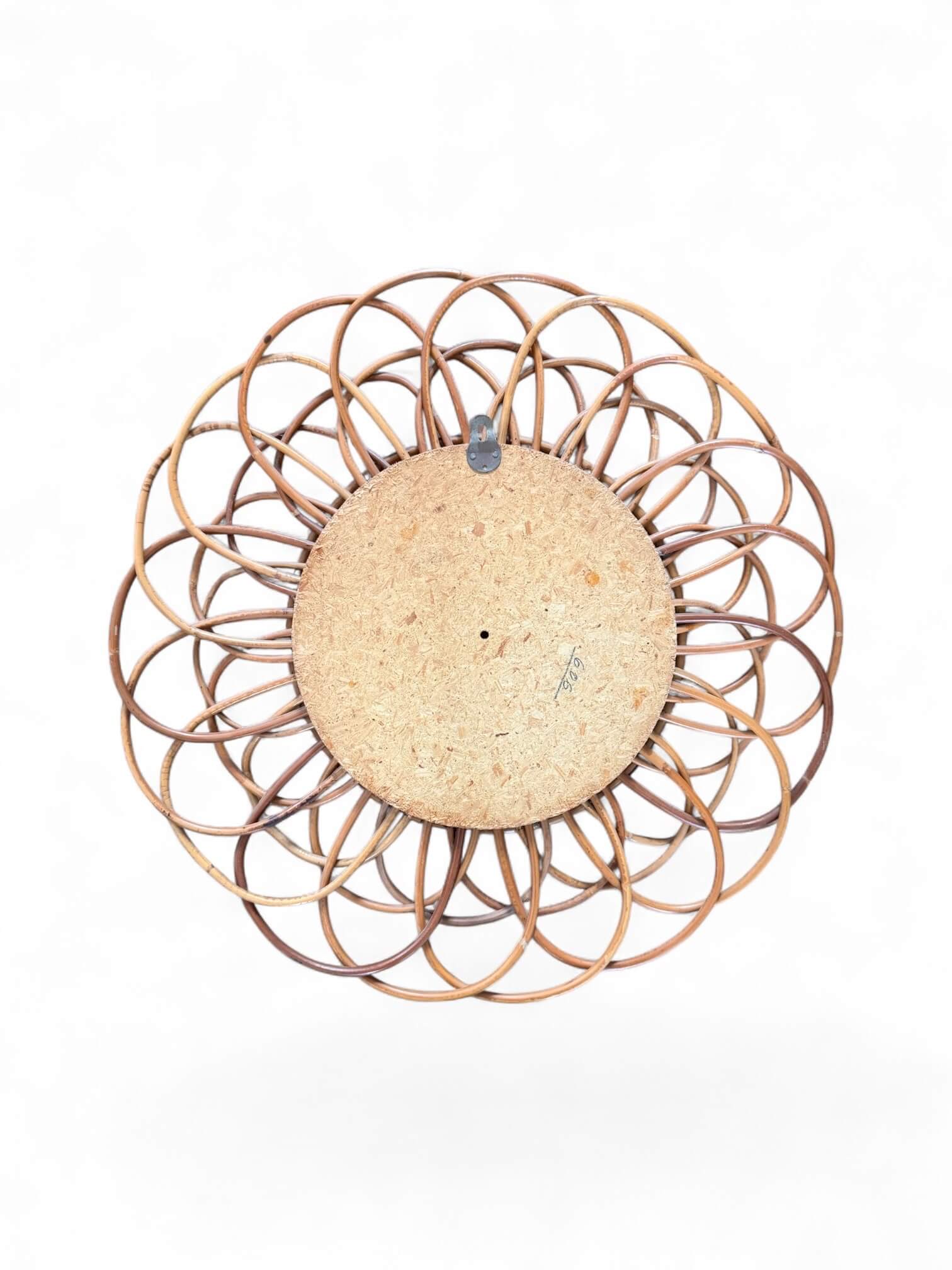 Miroir en rotin vintage