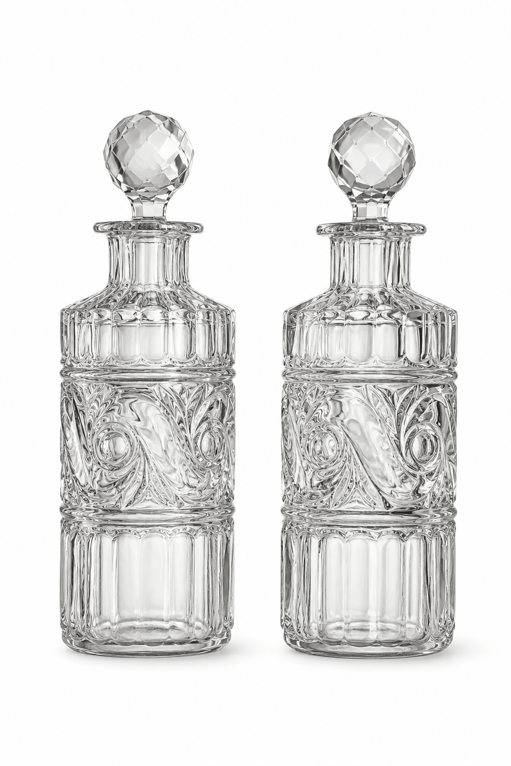 2 flacons "moulure russe", cristal Baccarat 1900