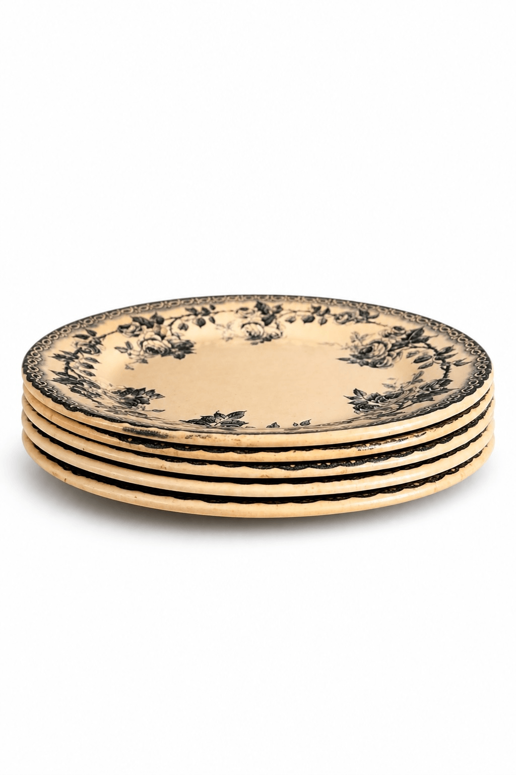 5 assiettes à dessert Terre de Fer Choisy-le-Roi