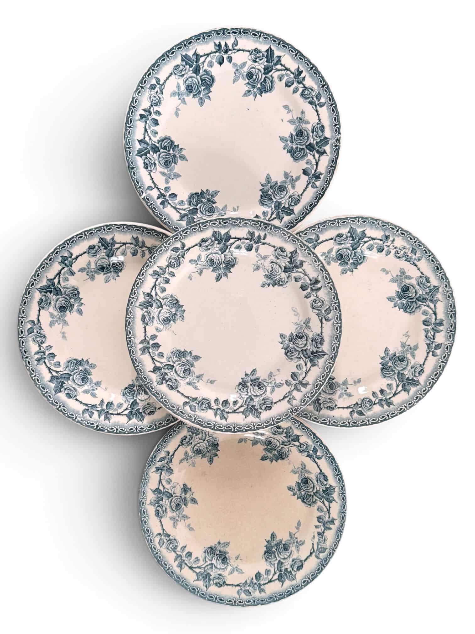 5 assiettes à dessert Terre de Fer Choisy-le-Roi