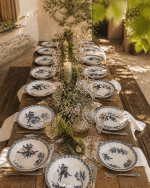 15 assiettes Terre de Fer Digoin, modèle "Favori"