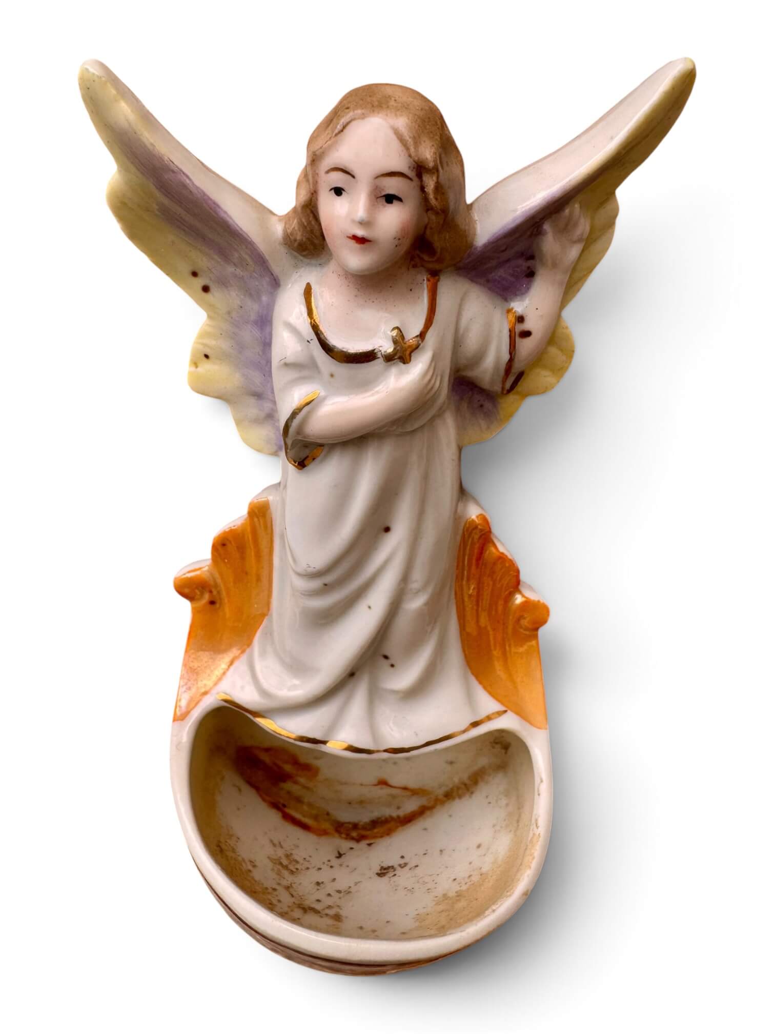 Ancien bénitier en porcelaine
