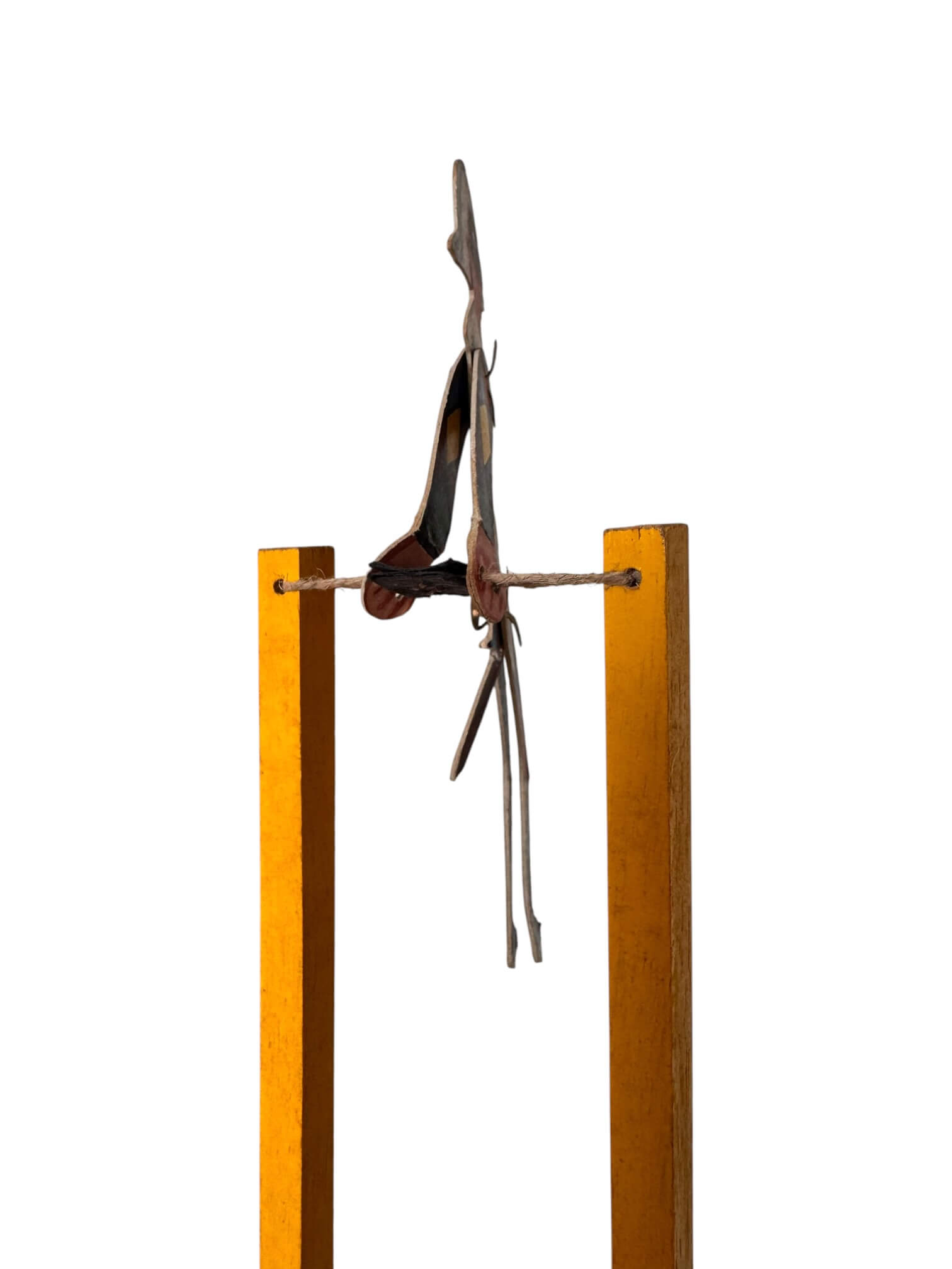 Acrobate vintage en bois et papier cartonné