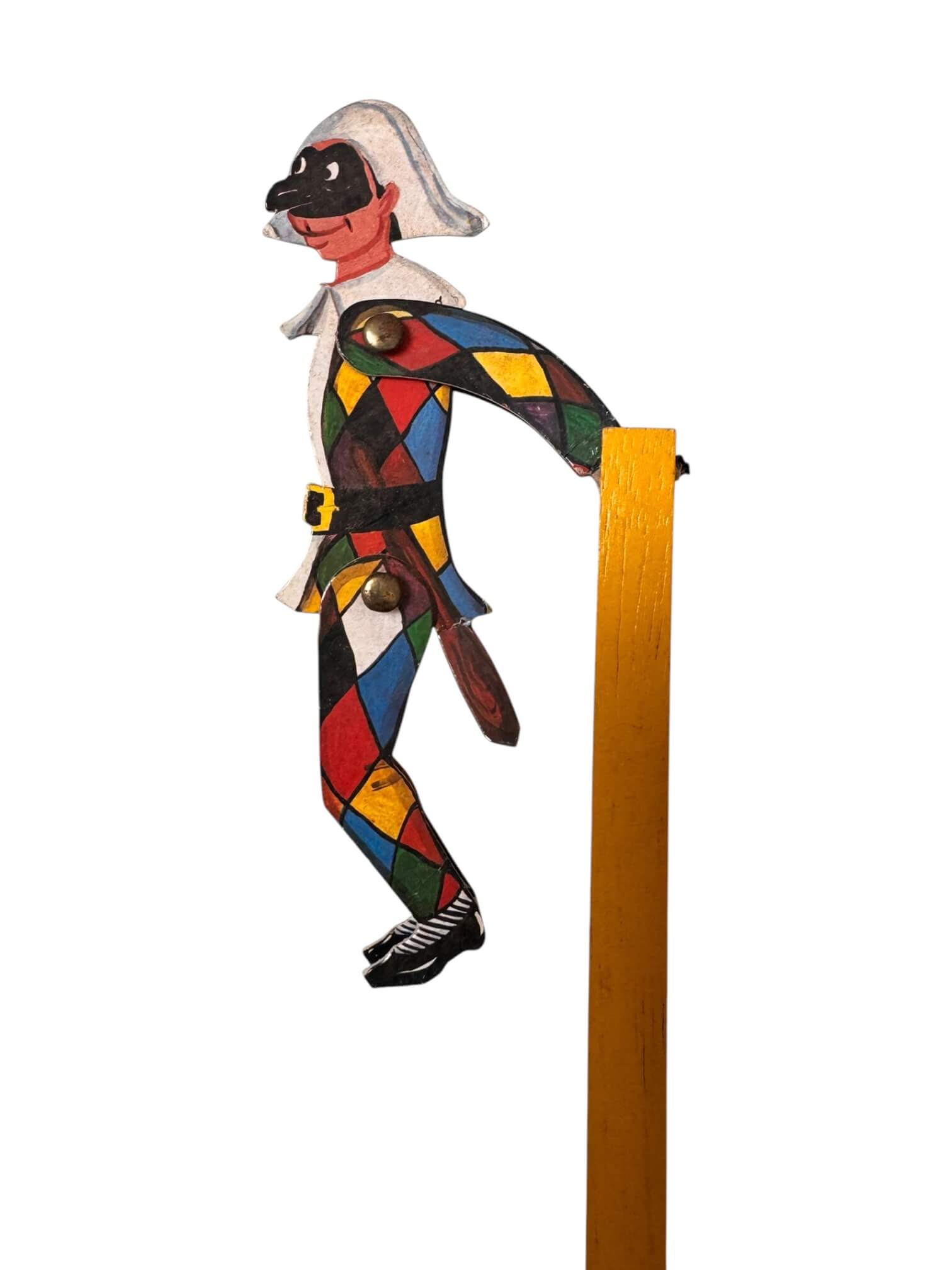 Acrobate vintage en bois et papier cartonné