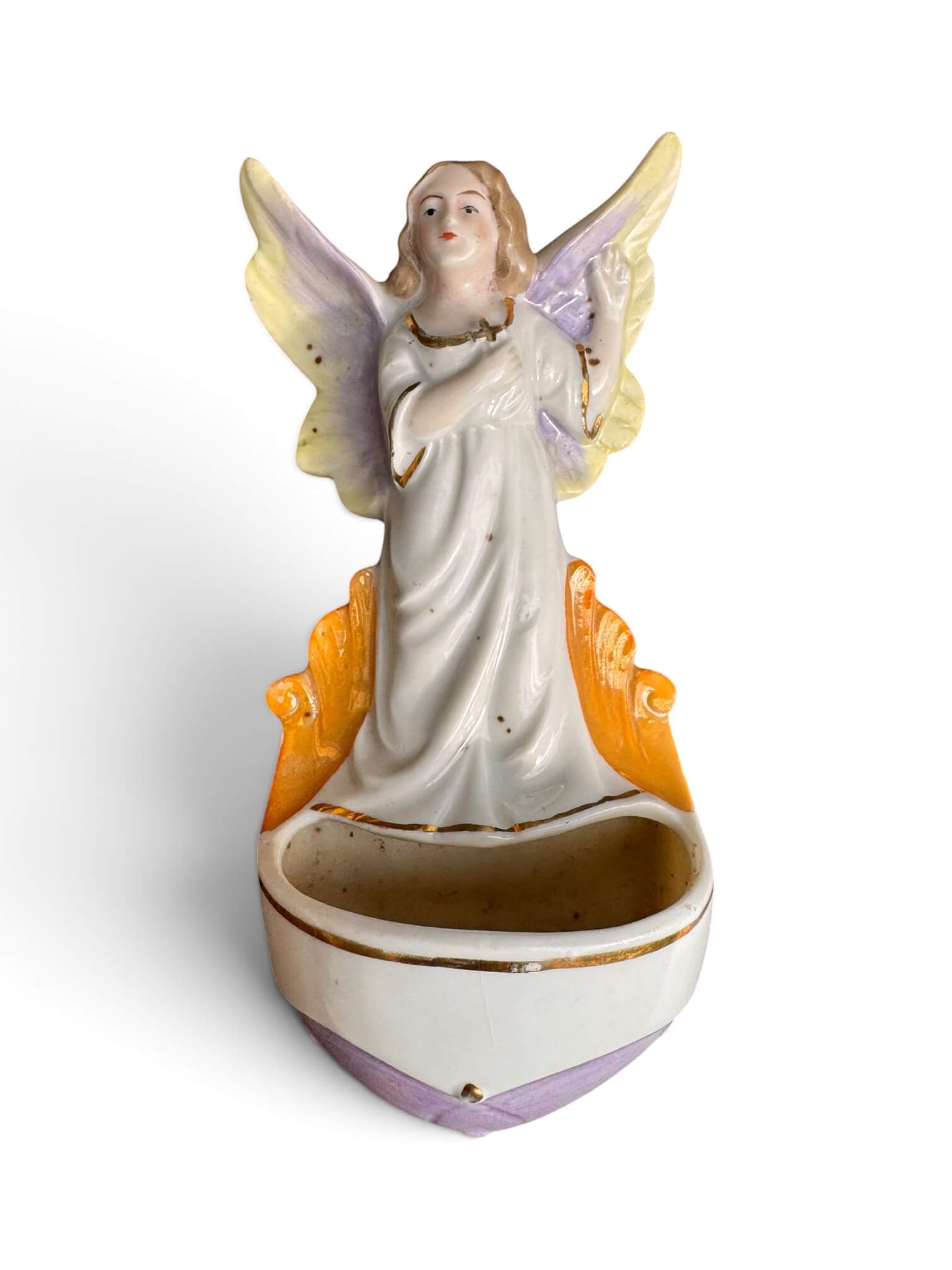 Ancien bénitier en porcelaine