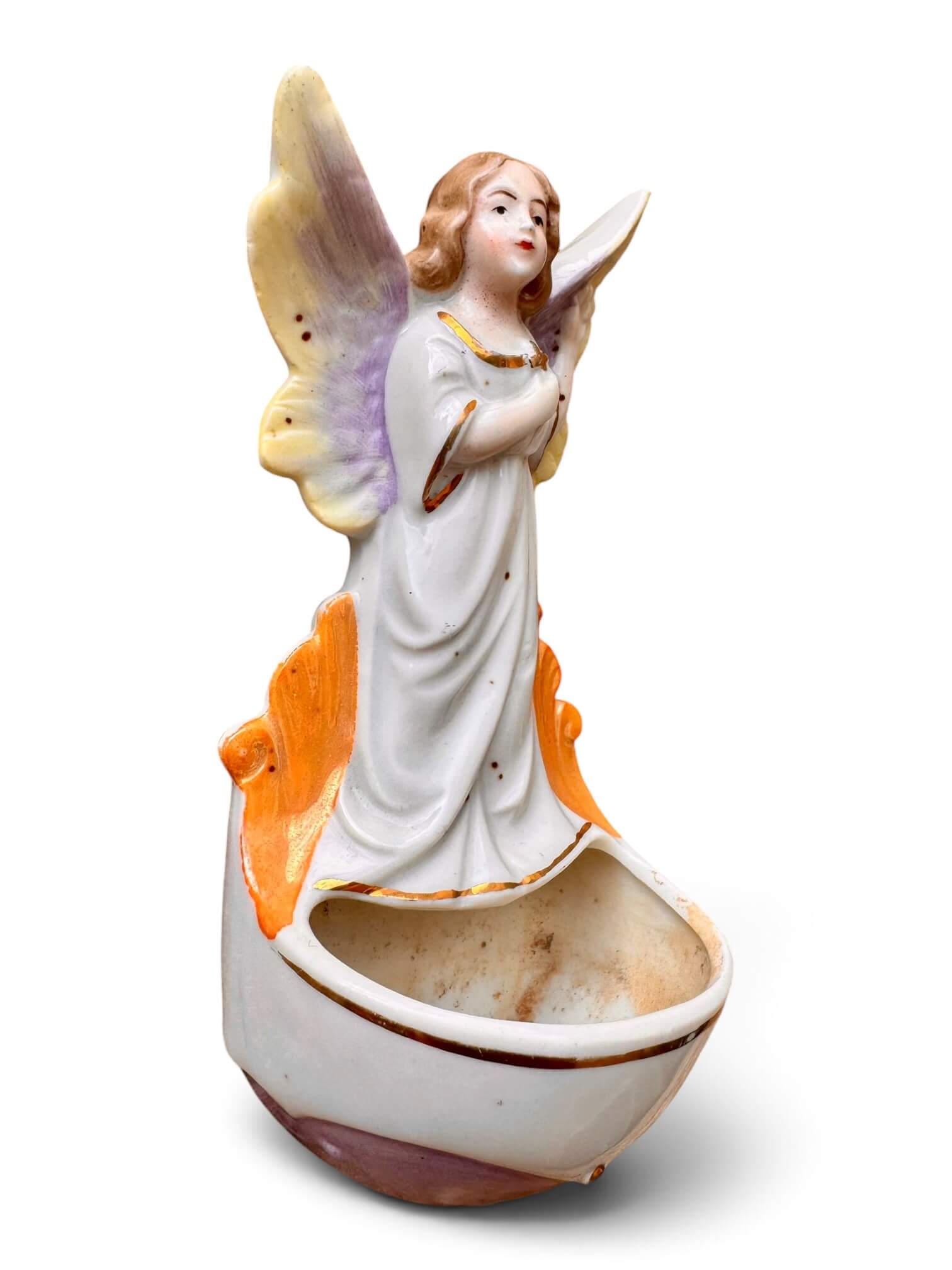 Ancien bénitier en porcelaine