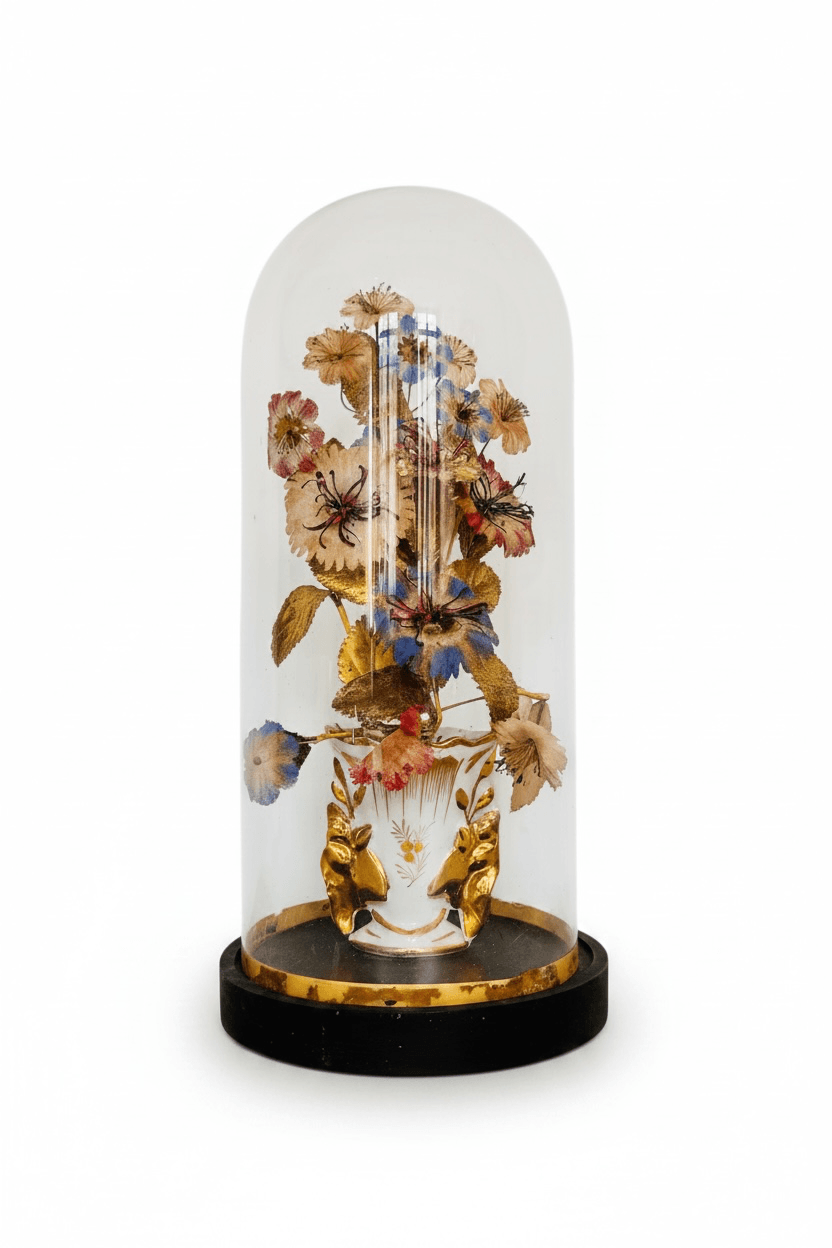 Vase de mariée sous globe XIXème