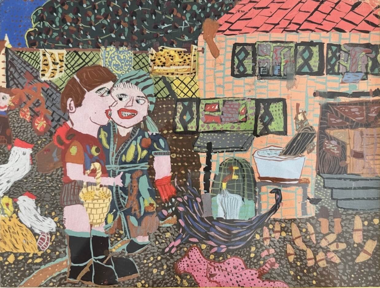 Dessin à la gouache, XXème siècle