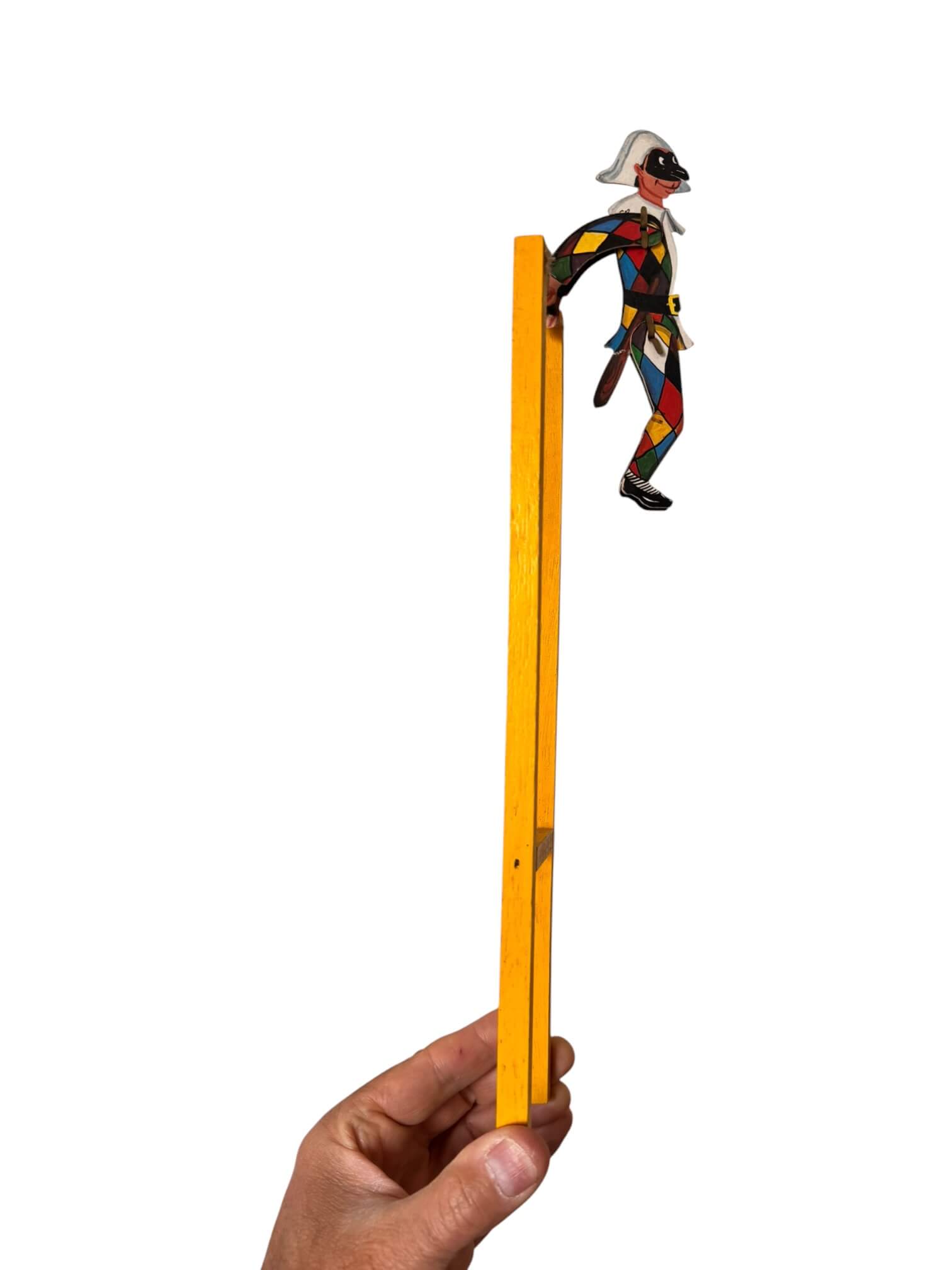 Acrobate vintage en bois et papier cartonné