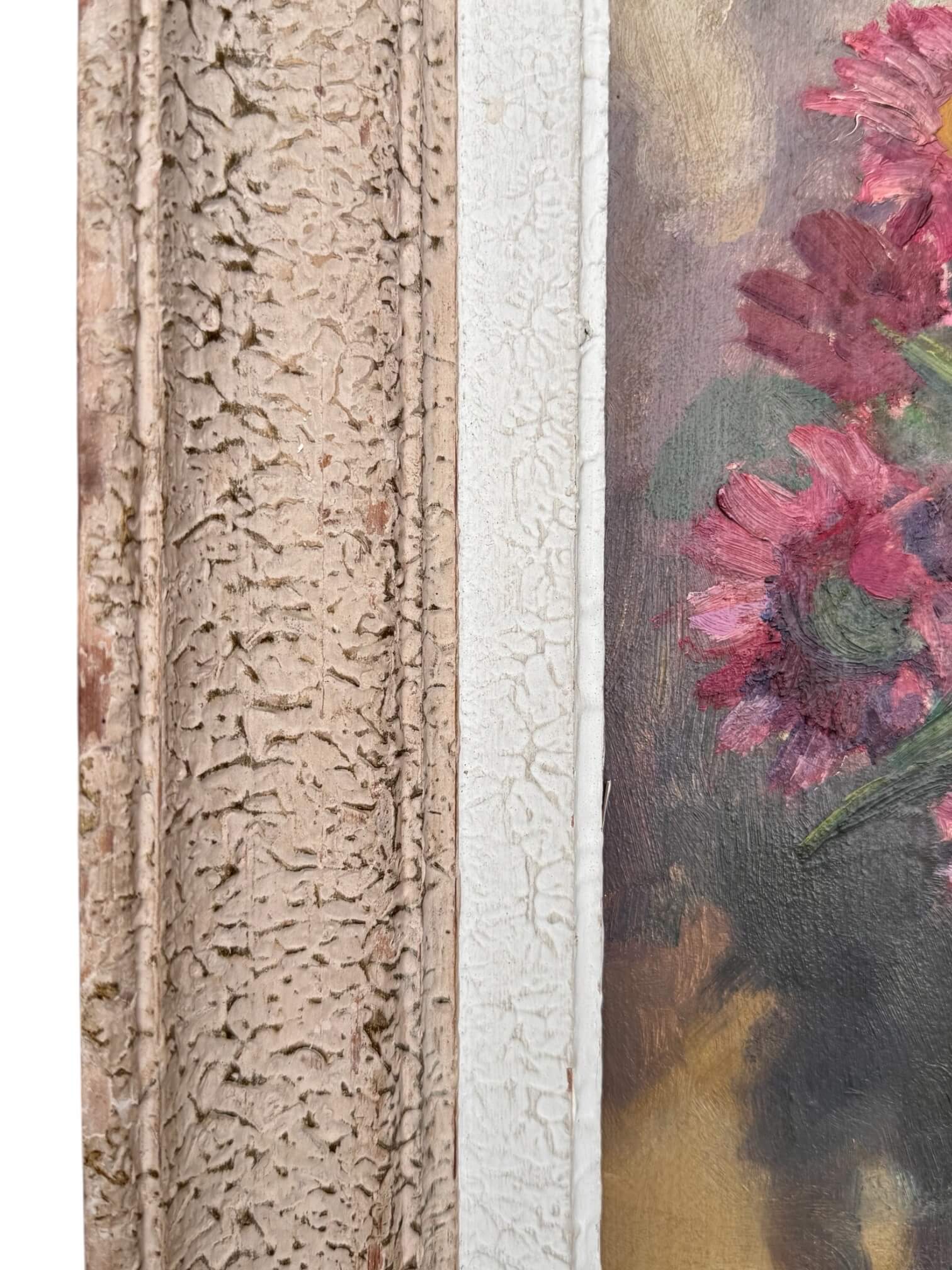 Peinture signée Maurice Merger, "Reines-Marguerites"