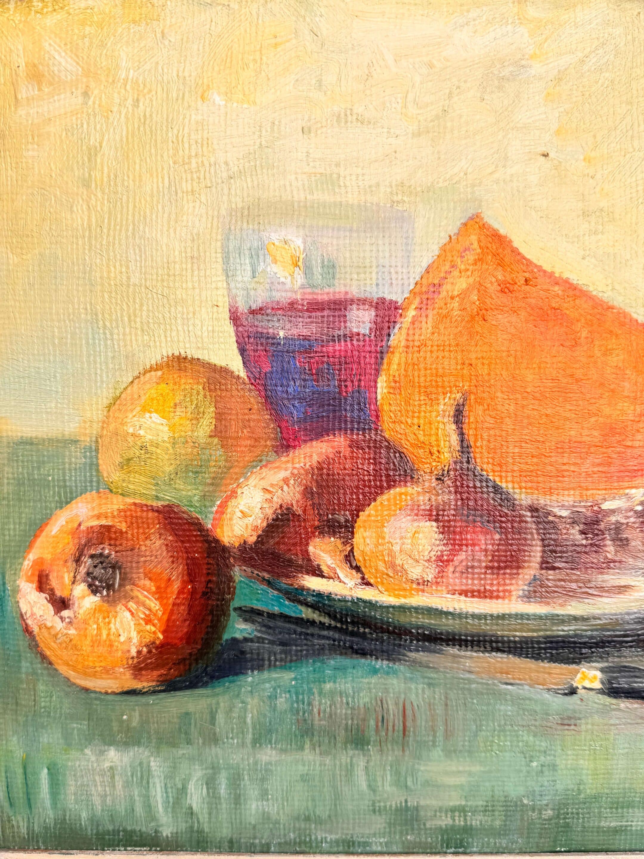 Tableau ancien, nature morte au pichet