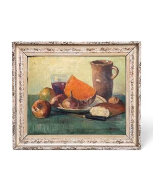 Tableau ancien, nature morte au pichet