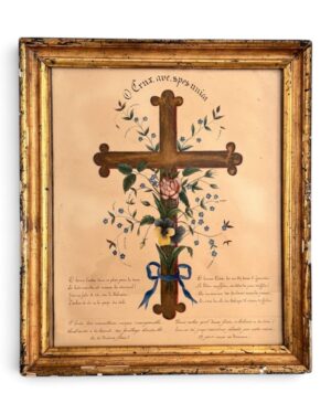 Peinture croix fleurie à l'aquarelle