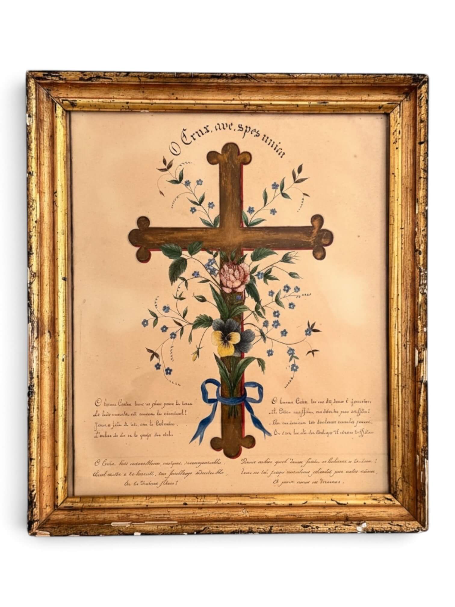 Peinture croix fleurie à l'aquarelle