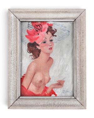Tableau portrait d'une pin-up, années 40