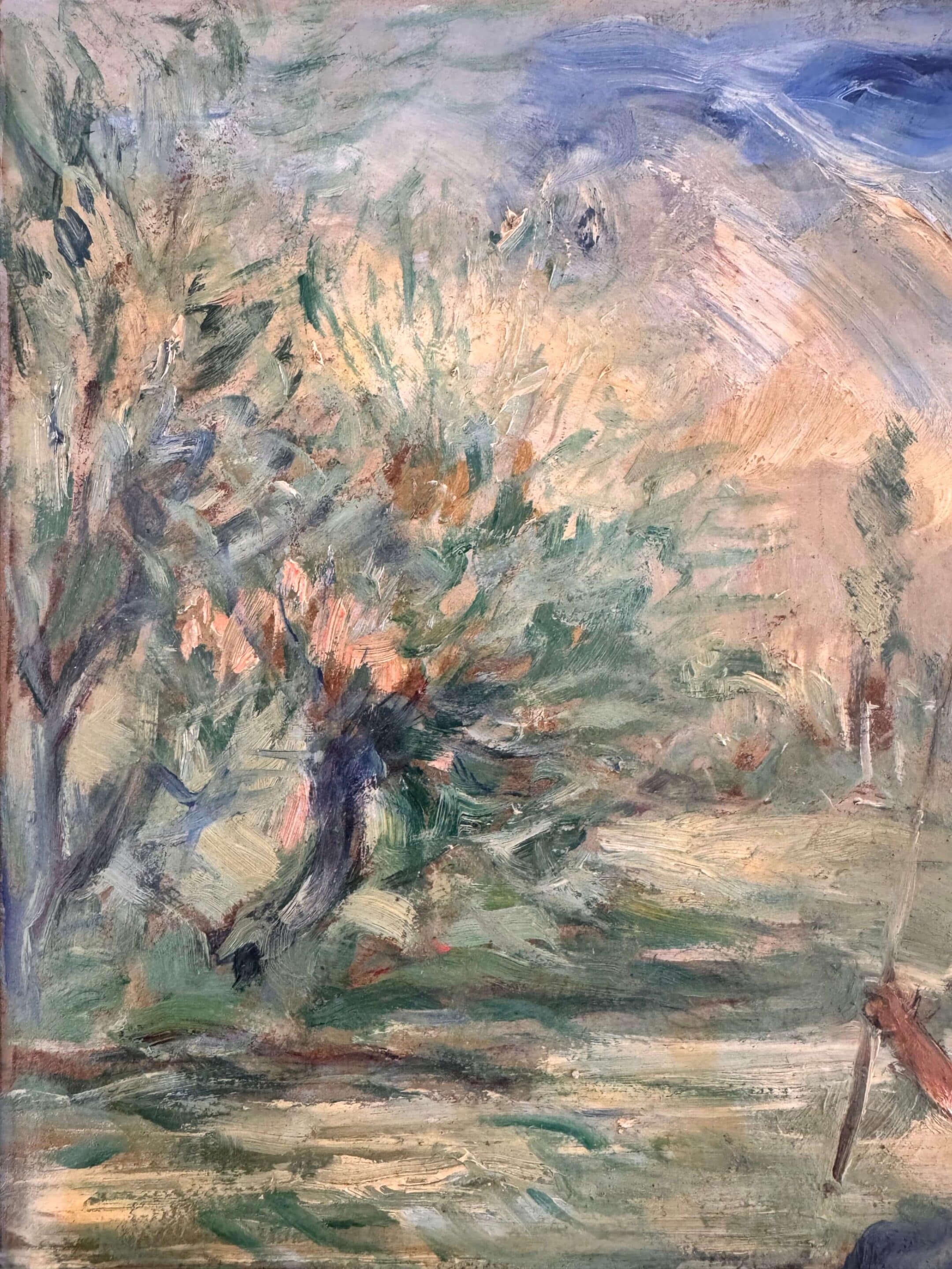 Peinture sur carton signée Auguste Gribouval