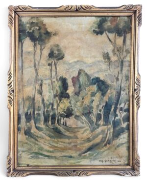 Tableau ancien, paysage signé Auguste Gribouval